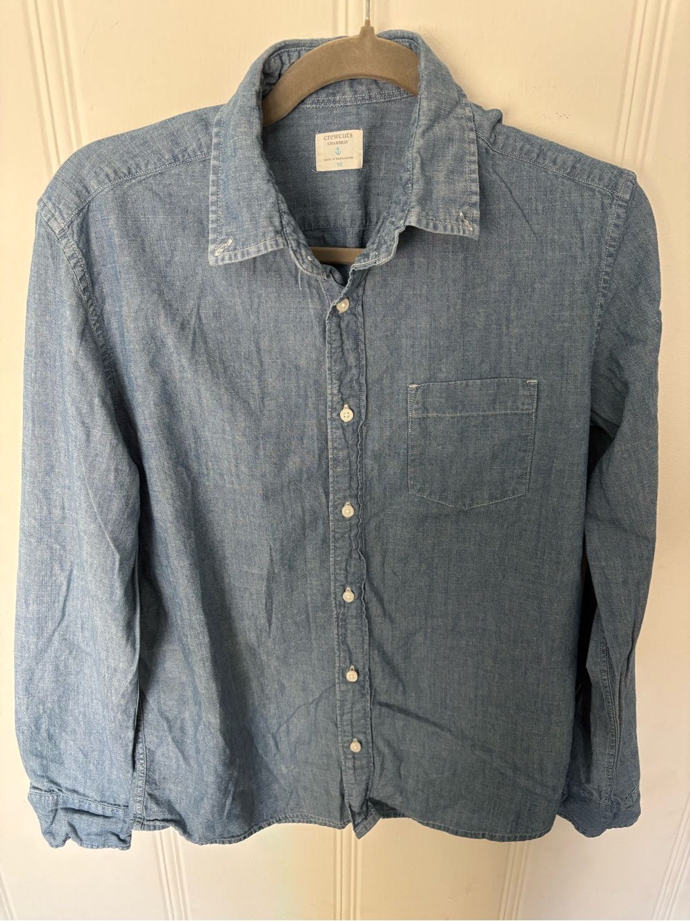 J crew boys Light Blue Denim Button-Up Shirt